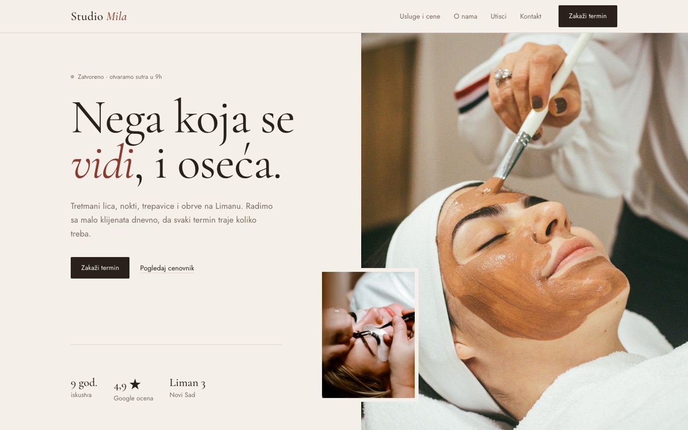 Sajt kozmetičkog salona